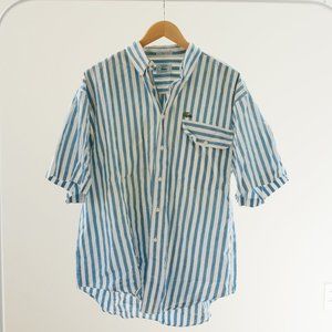 Classic Vintage Izod Lacoste Blue-striped Shirt